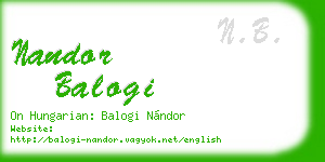 nandor balogi business card
